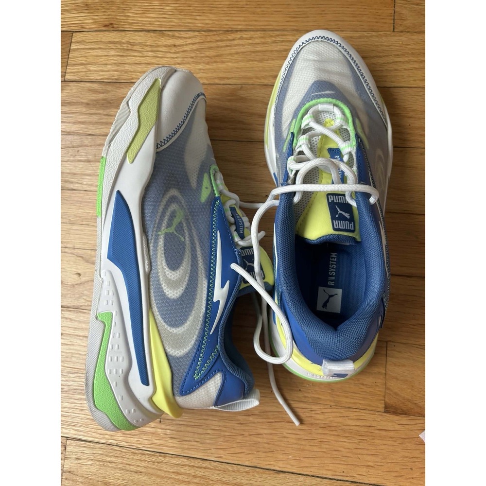 Puma RS System Sneakers Men 7.5 Blue Green Lightweight Running Shoes